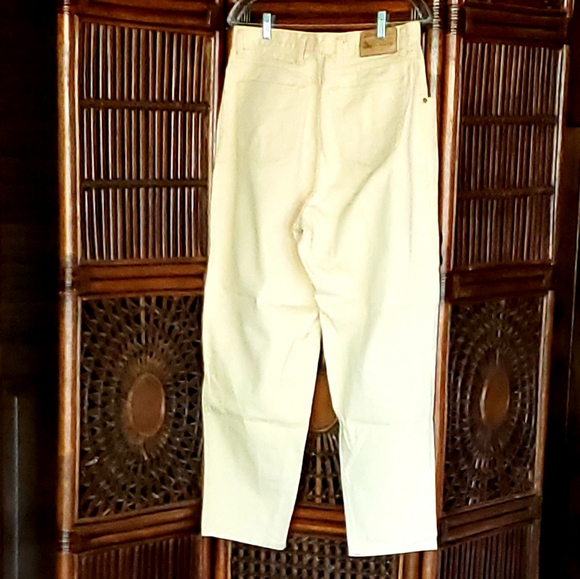 EDDIE BAUER High-Waisted VTG Jeans Relaxed Fit - Yellow - Size 14P - EVC - Picture 5 of 6